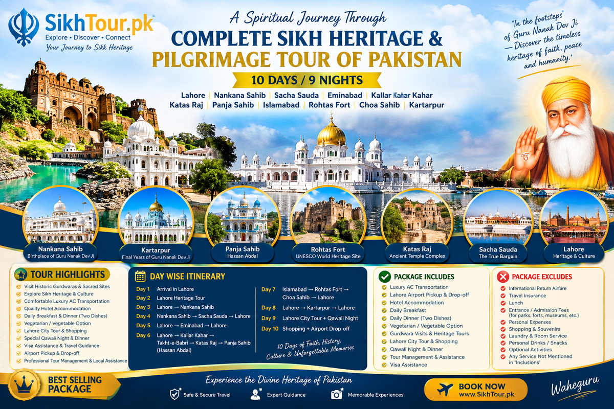 Complete Sikh Heritage & Pilgrimage Tour of Pakistan – 10 Days / 9 Nights